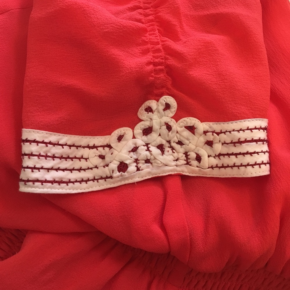 Anthropologie Odille Coral Vintage Inspired Top 10 - Picture 8 of 8